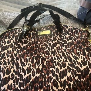 Betsey Johnson brown and Black Leopard Tote